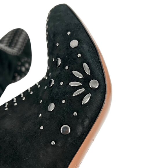 Alaia Studded Black Suede Heeled Boots - Picture 10 of 10